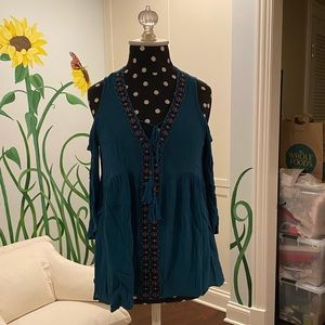 blue boho shirt